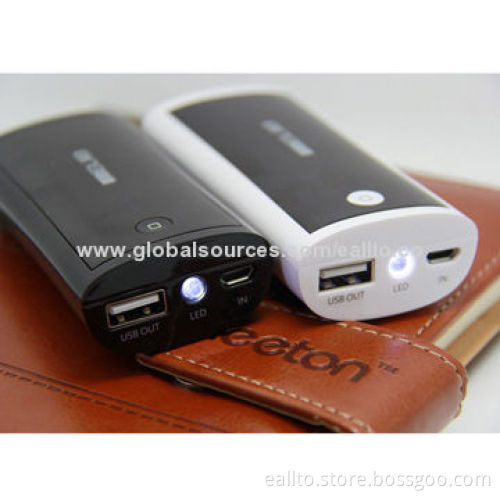 Power Bank/Portable Battery with LED Torch, 5,200mAh Capacity